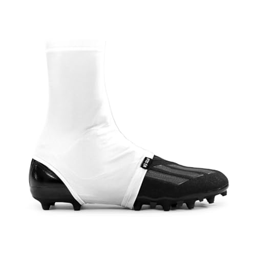 SLEEFS Spats/Football Cleat Covers - Laces Covers/Premium Wraps for Cleats for Football, Baseball, Soccer, Field Hockey and More - Youth and Adult Sizes for Men, Boys and Girls - White, L/XL