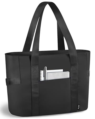 Prite Tote Bag for Women Weekender Bag with Laptop Compartment for Work Nurse Travel Gym(Black)