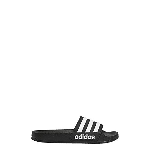 adidas Adilette Shower Slides, Core Black/White/Core Black, 2 US Unisex Little Kid