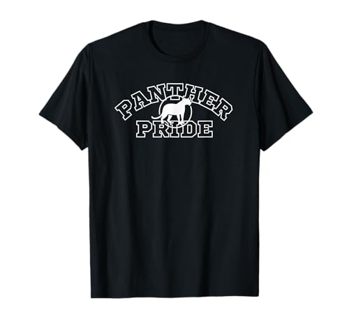 Panther Pride White Text High School Spirit Fan Wear T-Shirt