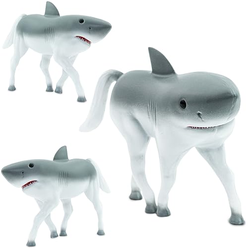 Randimals Animal Figurine Toy Horse & Shark Hybrid Realistic Animal Toys - Unique Mix of Safari Toys & Farm Animals Small Figurines - Hork Mini Animal Figures for Kids & Kidults