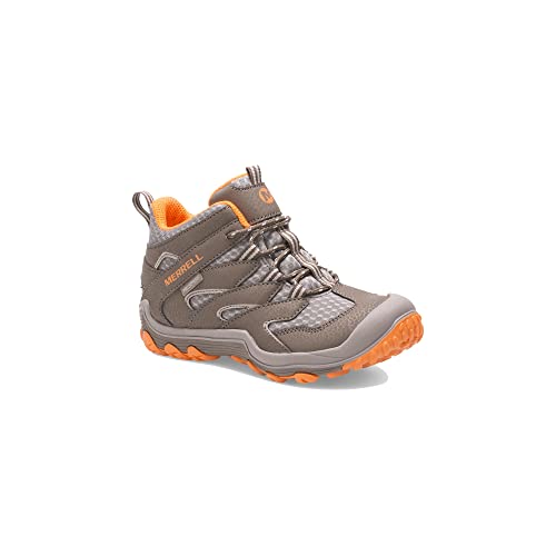 Merrell Chameleon 7 Access MID WTRPF Hiking Boot, Gunsmoke/Orange, 7 US Unisex Big Kid