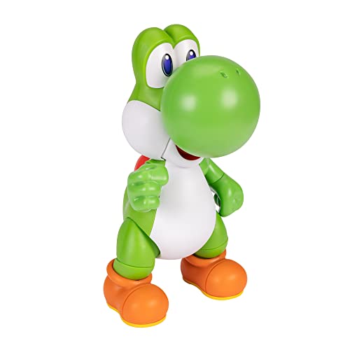 Super Mario Let's Go, Yoshi! 12-Inch-Tall Interactive Action Figure with 20+ Iconic Sounds & Music - Officially Licensed by Nintendo