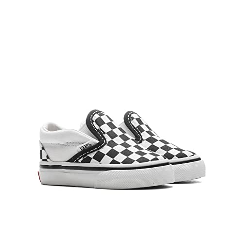 Vans Toddler's Classic Slip On, (Checkerboard) Black/True White, Size 9 Toddler