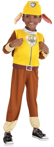 Party City Rubble Costume for Kids - PAW Patrol Costume Includes Jumpsuit, Hat, & Backpack - Costumes for Halloween, Birthday Parties, & Themed Events