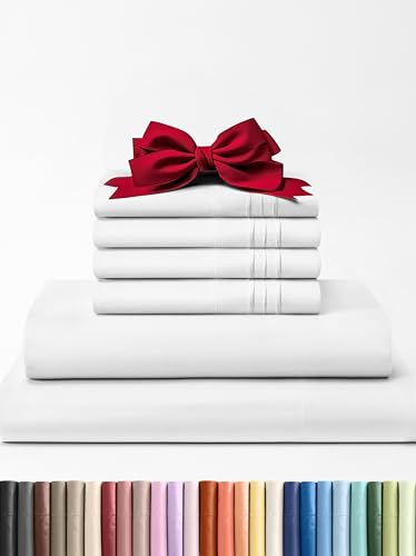 King 6 Piece Sheet Set - Breathable & Cooling Bed Sheets - Hotel Luxury Bed Sheets for Women, Men, Kids & Teens - Comfy Bedding with Deep Pockets & Easy Fit - Soft and Wrinkle Free - King White Sheets