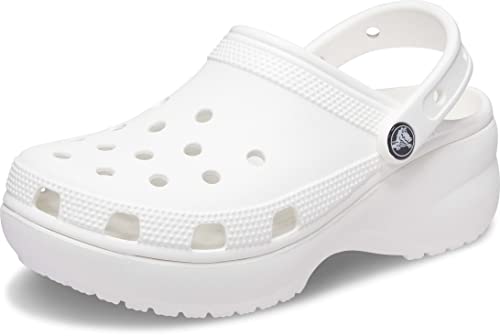 Crocs Women's Classic Platform Clog, White, 7