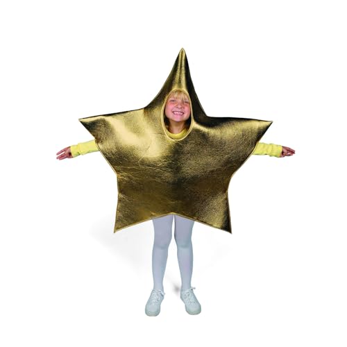 Fun Express Gold Start Shaped Costume, One Size Fits Most Children, Great for Pageants, Christmas Plays and Parades