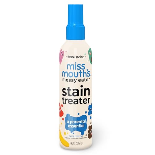 Miss Mouth's Messy Eater Stain Treater Spray - 4oz Stain Remover - Newborn & Baby Essentials - No Dry Cleaning Food, Grease, Coffee Off Laundry, Underwear, Fabric