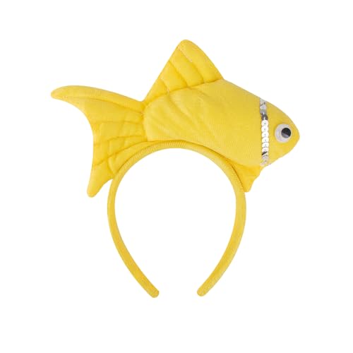 TopTie Fish Plush Animal Headbands for Halloween Decoration, Ear Horn Hair Hoop, Birthday Dress-Up Party Supplies