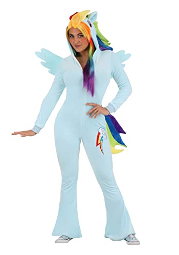 My Little Pony Rainbow Dash Adult Costume - Hooded Jumpsuit, Wings, Tail, Mane