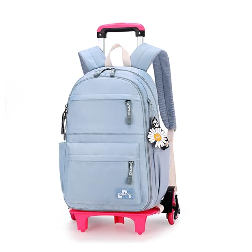 Armbq Rolling Backpack,Backpack with Wheels,Kids Roller Backpack for Girls Boys Travel Bag on Wheels Kids Trolley School Bag,Blue