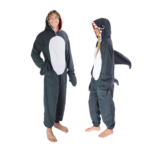 Funziez! Slim Fit Adult Onesie - Animal Halloween Costume - Plush Fruit One Piece Cosplay Suit for Women and Men