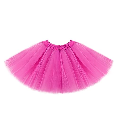 Tutus for Girls 3 Layered Tulle Tutu Skirts for 4-12 Year, Birthday Dance Halloween Cosplay Party Supplies Pink