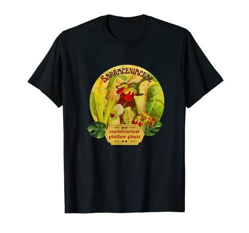 Vintage Carnivorous Pitcher Plant Botany Illustration T-Shirt