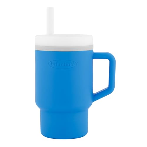 Infantino My 1st Tumbler – Adorable Miniature Tumbler with Leak-Resistant Straw and Toddler-Friendly Handle, Encourages Hydration, Easy to Clean, 9 fl. oz, Ocean