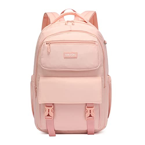 SUN EIGHT Backpack for Kids,18inch Large space Lightweight Waterproof Bookbag for School Backpack Suitable for Over 6 years old Girls Backpack(Pink)