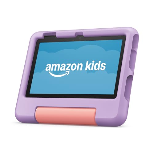 Amazon Fire 7 Kids tablet (newest model) ages 3-7. Top-selling 7' kids tablet on Amazon | ad-free content with parental controls included, 10-hr battery, 16 GB, Purple