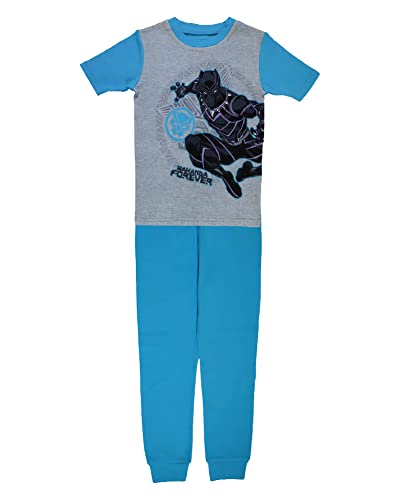 Marvel Boys' Black Panther 2-Piece Snug-Fit Cotton Pajama Set, BLACK PANTHER, 6