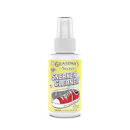 Grandma's Secret Sneaker Cleaner - Shoe Cleaner for Rubber, Canvas and Leather - Stain Remover Spray Removes Dirt, Grime and Grass - 3oz Sneakers Cleaner for Outdoor Shoes, Slippers and Moccasins