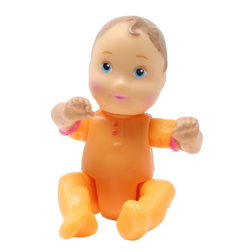 Fisher-Price Replacement Part Loving Family Dollhouse - Replacement Articulated, Poseable, Baby Figure Dressed in an Orange Onsie, Infant has Brown Hair and Blue Eyes