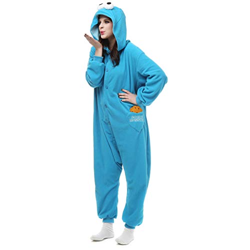 ROYAL WIND Unisex Adult Animal Onesies Pajamas Cosplay Christmas Costume Plush Pajamas for Women Men Teen Blue