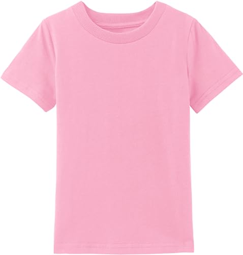 COSLAND Toddler Plain Tshirts Baby Boy Shirt, Pink, 3T