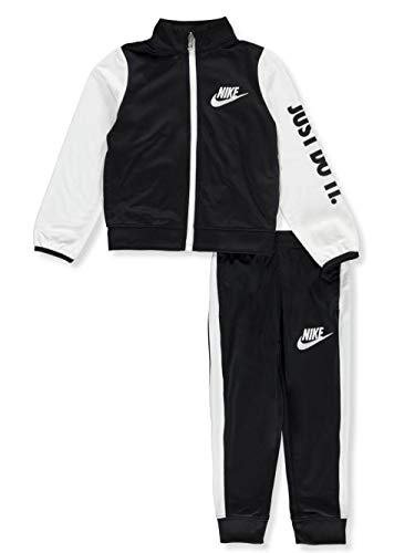 Nike Boy's Futura Tricot Jacket and Pants Set (Black(76C626-023)/White/Black, 2T)