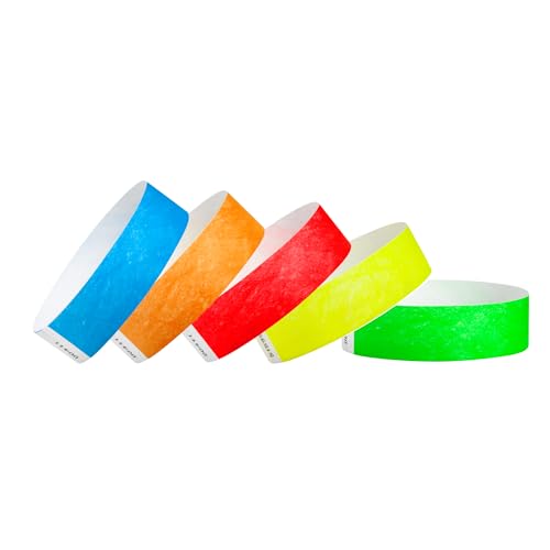 500 WristCo Tyvek Wristbands for Events – 500 Count, 5-Color Variety Pack – Tamper-Proof Design Prevents Reuse – Premium-Grade Bracelets for Hospital & Medical ID, Party, VIP Identification