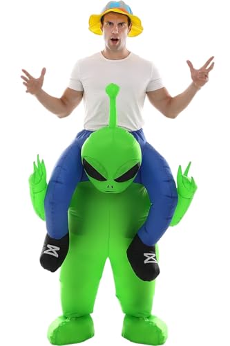 Double Couple Inflatable Alien Dinosaur Costume Halloween Blow up Costumes for Adult Kids