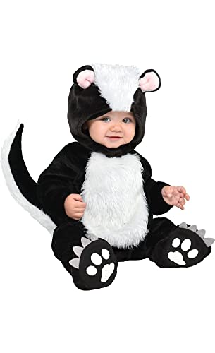 SUIT YOURSELF Little Stinker Skunk Costume for Babies, Size 6-12 Months, with Soft Jumpsuit, Hood, Tail and Booties