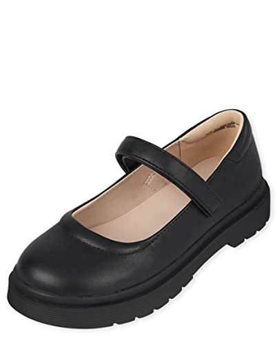 The Children's Place Girls Closed Toe Maryjane Mary Jane Flat, Black, 13 Little Kid US