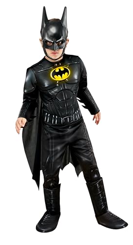 Rubie's Boy's DC: The Flash Movie Batman (Keaton) Deluxe Costume, As Shown, Small