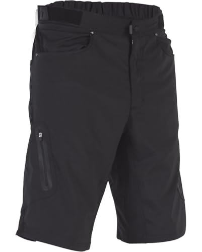 ZOIC Ether Short - 12' Inseam Men's Mountain Bike Cycling Shorts, Black, Large