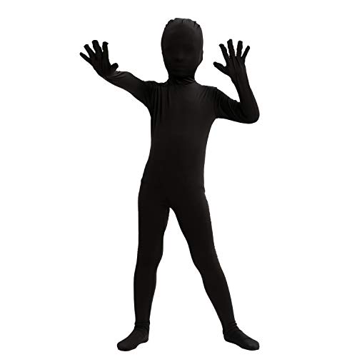 Spooktacular Creations Boy Black Shadow Demon Costume, Bodysuit Skin Costume for Kids Halloween Dress Up(Large(10-12 yr))