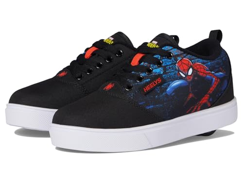 Heelys Pro 20 Spiderman (Little Big Kid) Wheeled Heel Shoe, Black/Red, 13 US Unisex