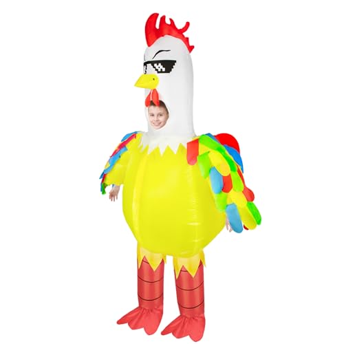 WQWOVRVO Inflatable Costume Chicken for Kids,Funny Blow up Inflatable Costumes Halloween Costume Cosplay Party Easter