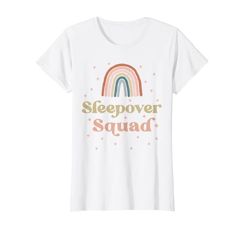 Birthday Boho Rainbow Sleepover Squad Pajamas for Girls T-Shirt