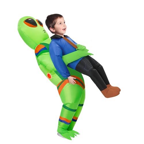 Salaoen Inflatable Alien Costume for Kids,Funny Blow up Alien Costumes,Halloween Alien Abduction Inflatable Costume (Kids)