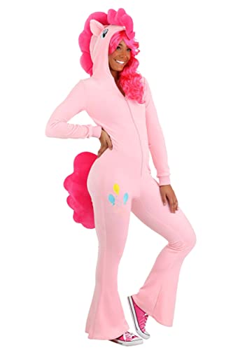 Transform into Pinkie Pie with Our Vibrant Adult Costume Jumpsuit | My Little Pony Outfit for Halloween Small