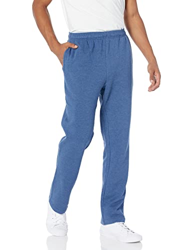 Amazon Essentials Men's Fleece Open Bottom Sweatpant (Available in Big & Tall), Blue Heather, Large