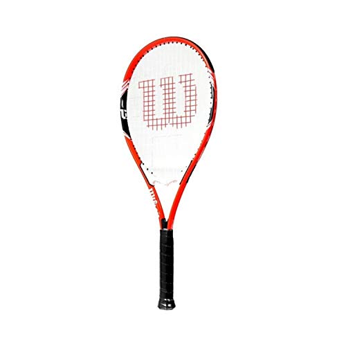 Wilson Federer Adult Recreational Tennis Racket - Grip Size 3 - 4 3/8', Red/White/Black