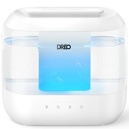 Dreo Humidifiers for Bedroom, Top Fill 4L Supersized Cool Mist Humidifier with Oil Diffuser and Nightlight, 32H Runtime, Quiet Ultrasonic Humidifiers for Home, Large Room, Baby Nursery and Plants