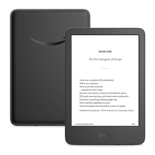 New Amazon Kindle (16 GB) - Lightest and most compact Kindle, with glare-free display, faster page turns, adjustable front light, and long battery life - Black