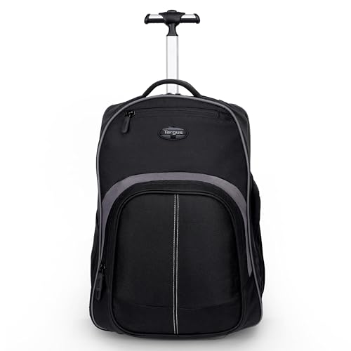 Targus 16 Inch Compact Rolling Backpack, Black - Wheeled Travel Bag, Fits Laptops Up to 16” and MacBook Pros up to 17” (TSB750US)