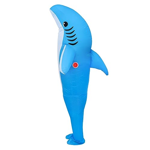 XUANNIAO Inflatable Shark Costume Halloween Cosplay Dress,Cosplay Party Dress Air Blow-up Deluxe Costume - Adult (Blue Shark)