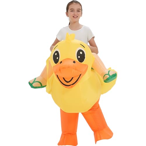 One Casa Blow Up Party Costume,Inflatable Costumes for Kids,Ride On Duck Costume,Halloween Costumes for Girls/Boys (7-10YRS)