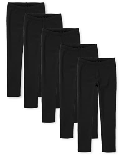 The Children's Place Girls Leggings Pants, Black 5-pack, X-Small US