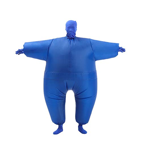 Inflatable Masquerade Costume Full Body Suit Air Blow up Costumes Fancy Dress Ball Party Christmas Carry Funny Cosplay Halloween Carnival Jumpsuit Suit Outfit (Blue)