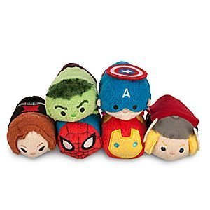 Disney Marvel Mini Tsum Tsum Set of 6 (spiderman black widow thor hulk iron man and captain america)